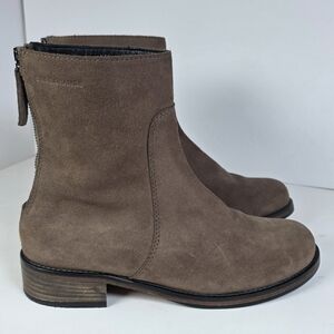 HUGO BOSS ORANGE - Tan Brown Suede Leather Ankle Boots